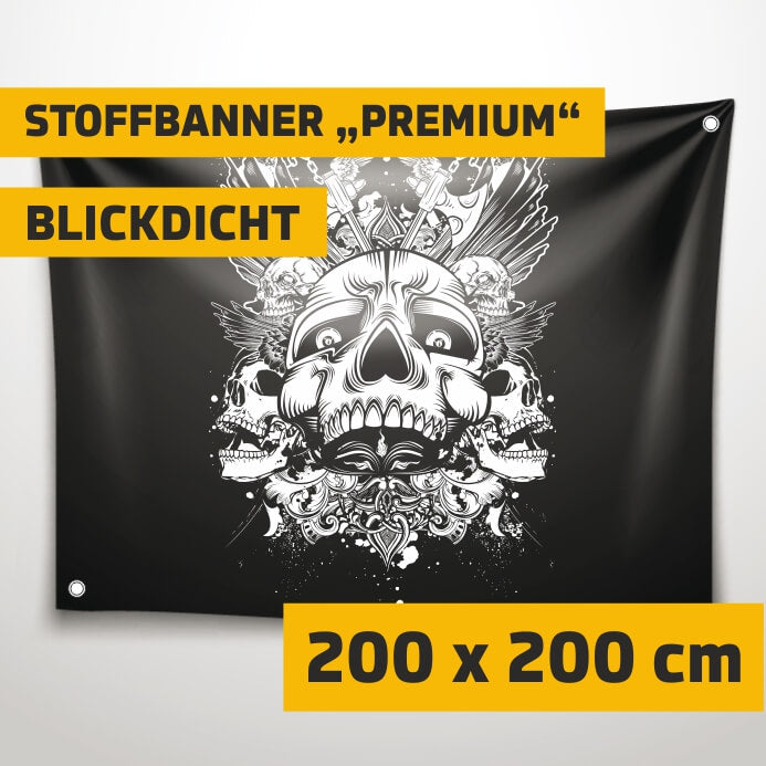 Stoffbanner "Premium" - blickdicht - 200 x 200 cm - DER BANDMARKT