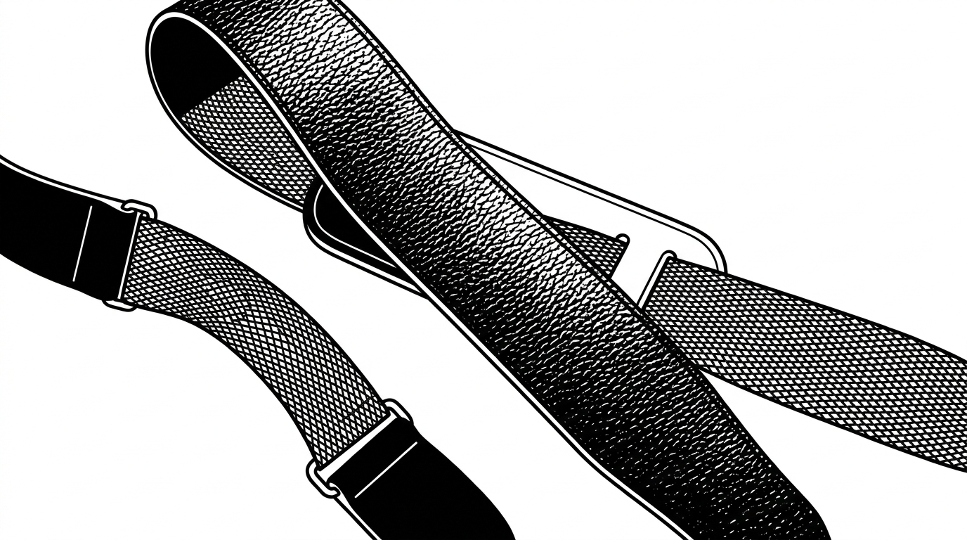 Gitarrengurt aus Leder und Nylon im Materialvergleich