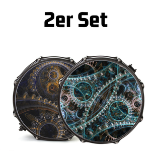 Bassdrumfell-Aufkleber mit Steampunk-Design (2er-Set) - DER BANDMARKT