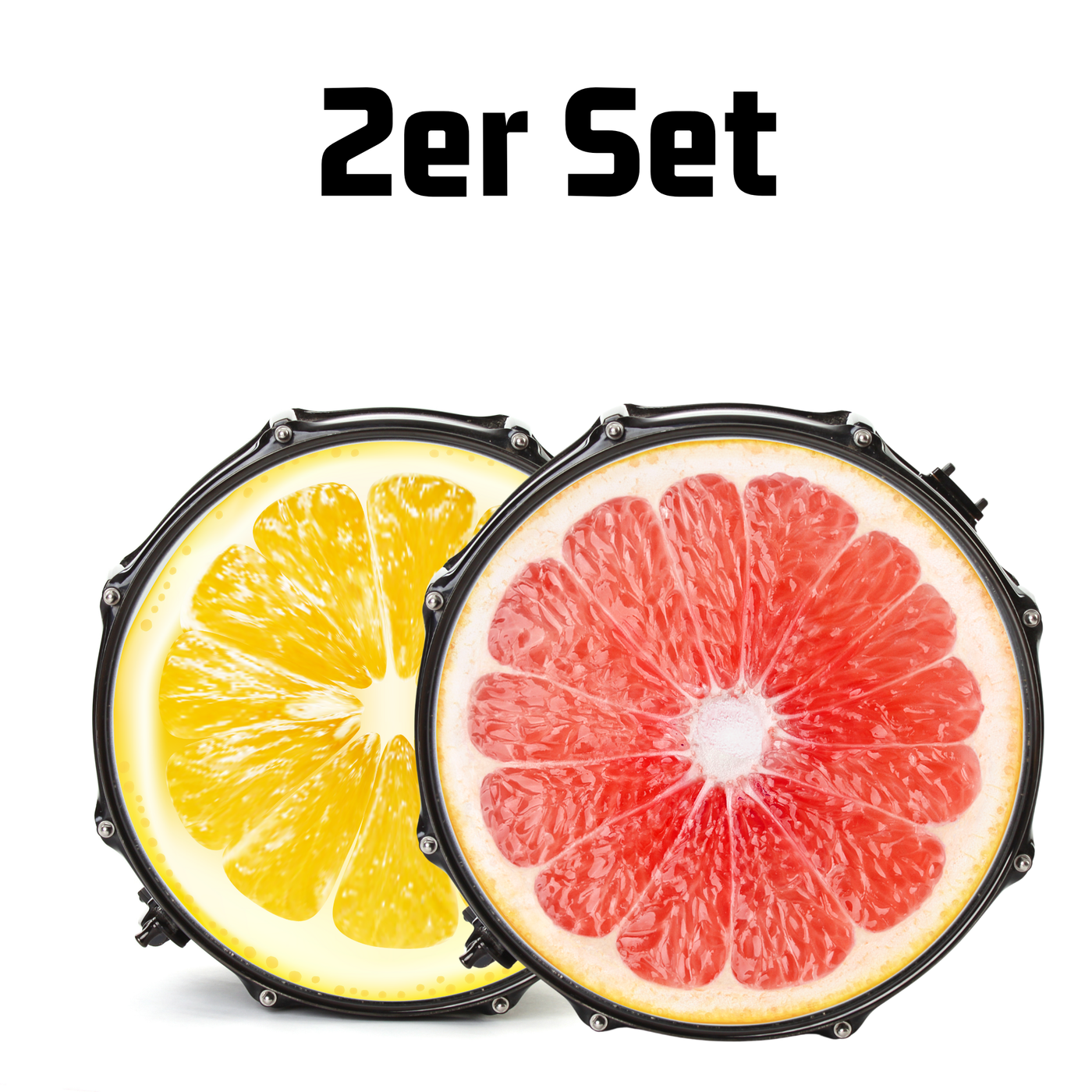 Bassdrumfell-Aufkleber mit Citrus-Design (2er-Set) - DER BANDMARKT