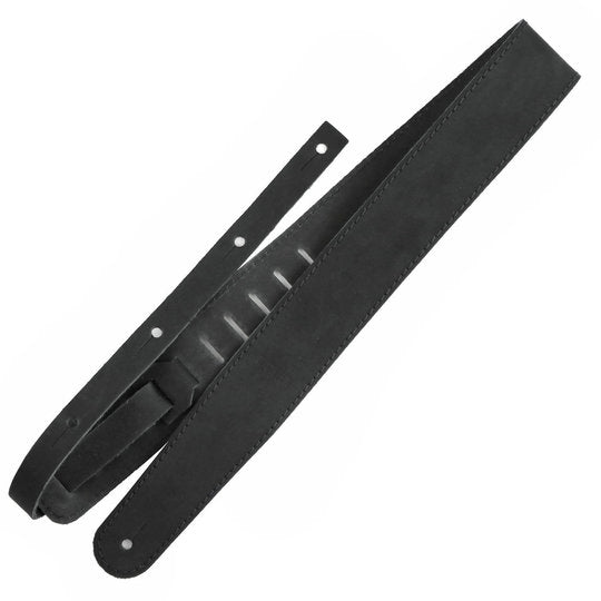 Gitarrengurt "Wildleder" mit Gravur, schwarz - DER BANDMARKT