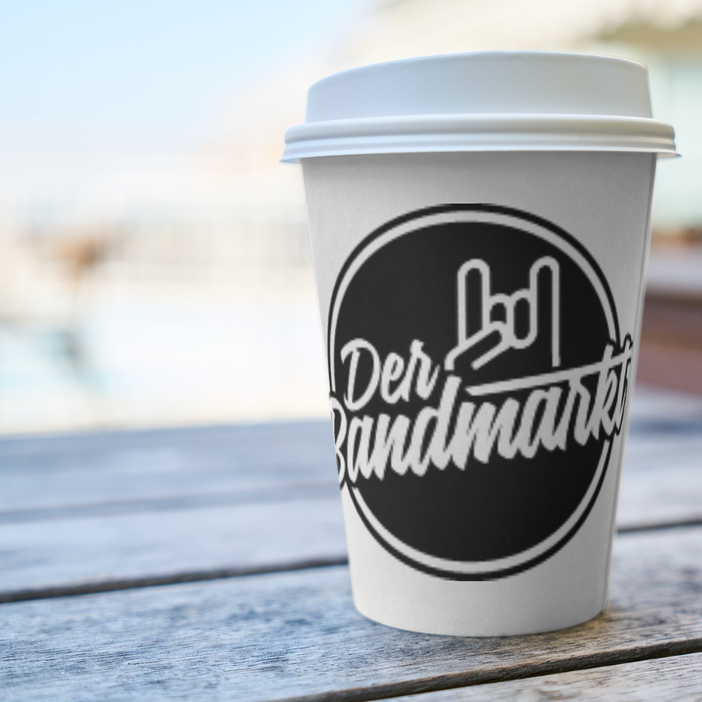 Plastikfreie Bio-Pappbecher mit Logo-Druck - DER BANDMARKT