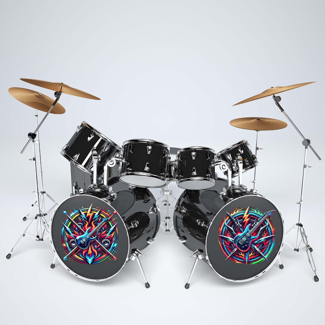Personalisiertes Textlogo Aufkleber-Set: Ideal für Musiker, Drum-Kit Customization - DER BANDMARKT