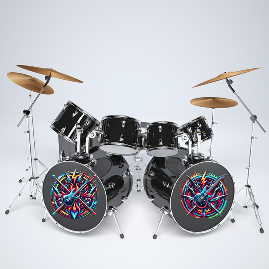 Personalisiertes Textlogo Aufkleber-Set: Ideal für Musiker, Drum-Kit Customization - DER BANDMARKT