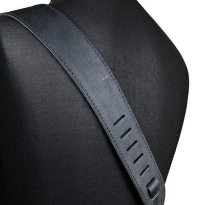 Gitarrengurt "Wildleder" mit Gravur, schwarz - DER BANDMARKT