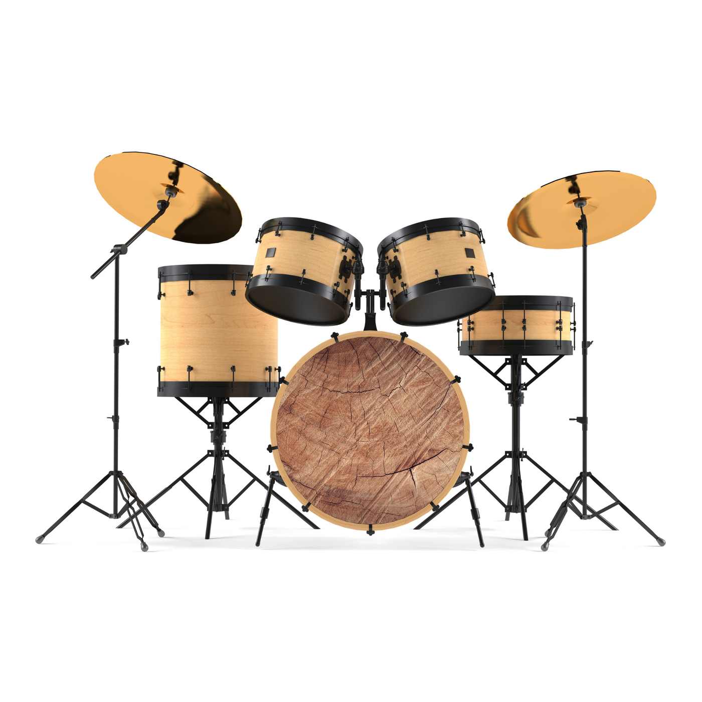 Bassdrumfell-Aufkleber mit Wood-Design - DER BANDMARKT