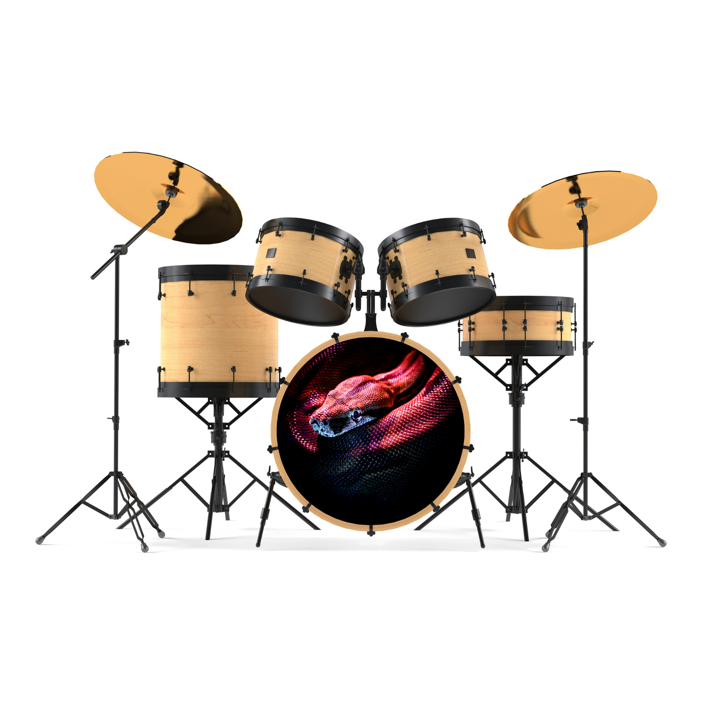 Bassdrumfell-Aufkleber mit Snake-Design - DER BANDMARKT