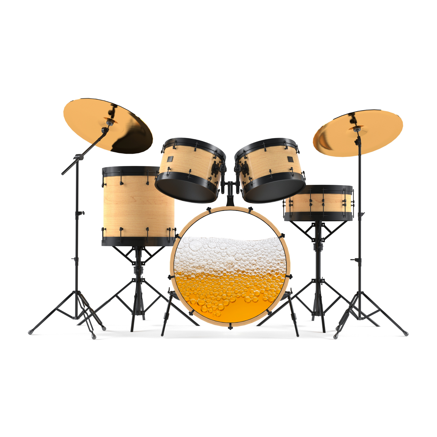 Bassdrumfell-Aufkleber mit Beer-Design - DER BANDMARKT
