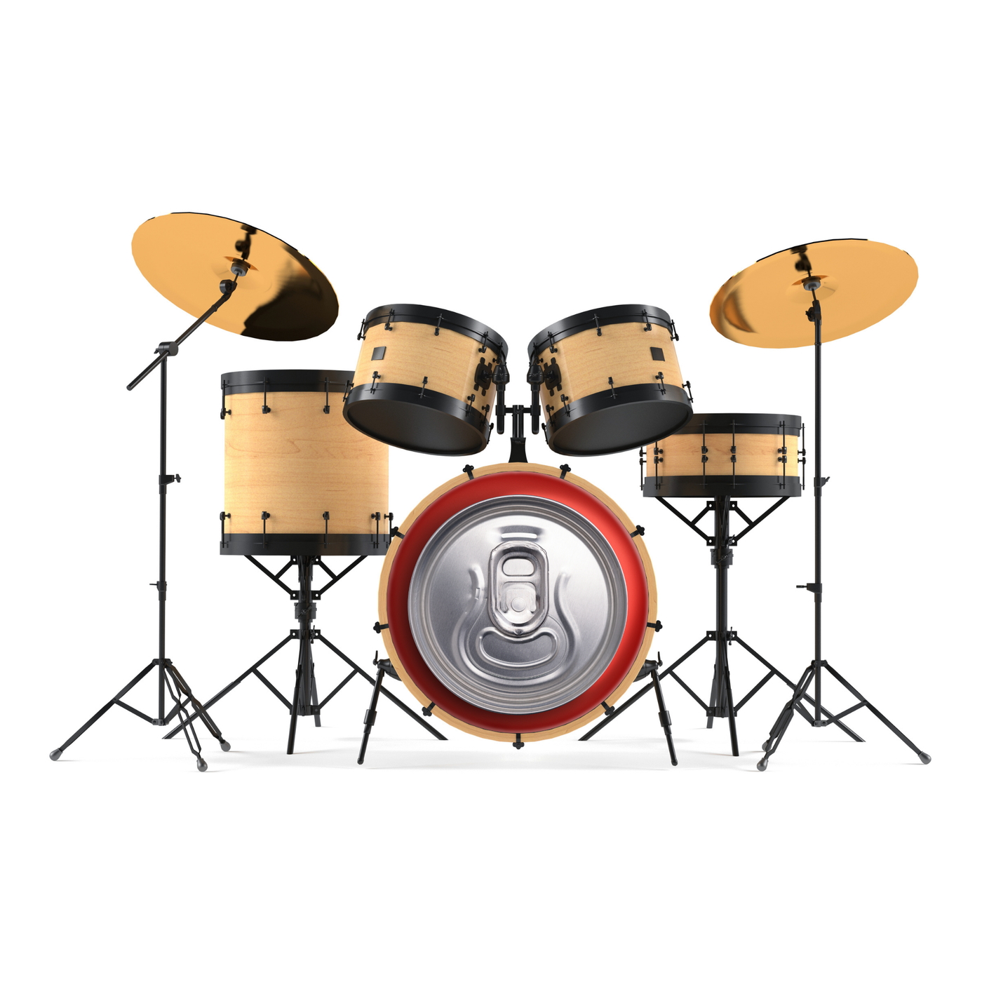 Bassdrumfell-Aufkleber mit Can-Design - DER BANDMARKT