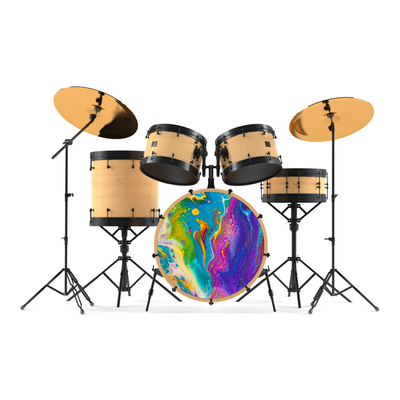 Bassdrumfell-Aufkleber mit Aquarell-Design - DER BANDMARKT