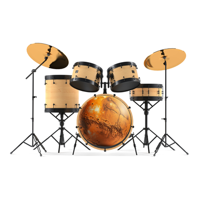 Bassdrumfell-Aufkleber mit Planet-Design - DER BANDMARKT