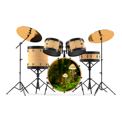 Bassdrumfell-Aufkleber mit Mushroom-Design - DER BANDMARKT