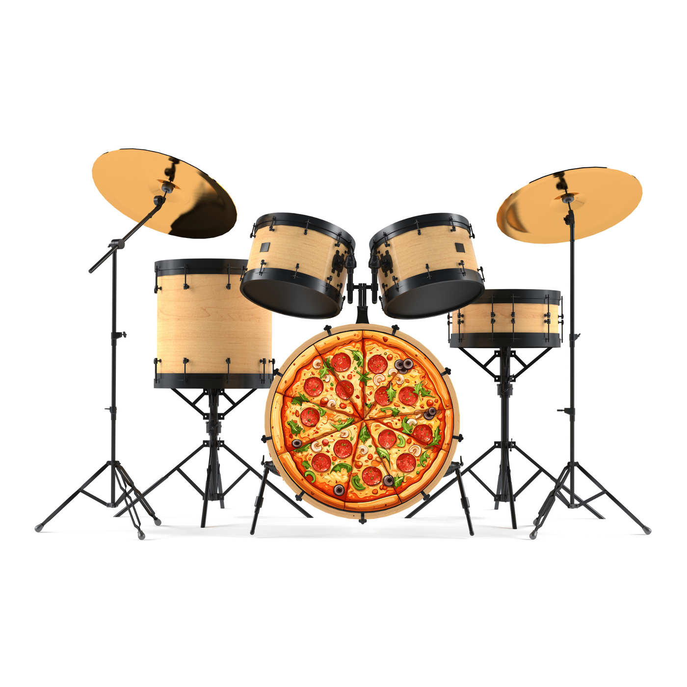 Bassdrumfell-Aufkleber mit Pizza-Design - DER BANDMARKT