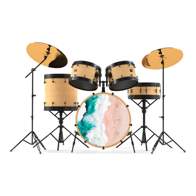 Bassdrumfell-Aufkleber mit Ocean-Design - DER BANDMARKT
