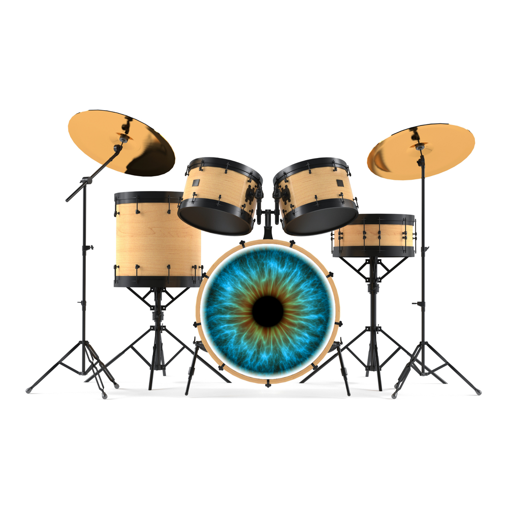 Bassdrumfell-Aufkleber mit Iris-Design - DER BANDMARKT