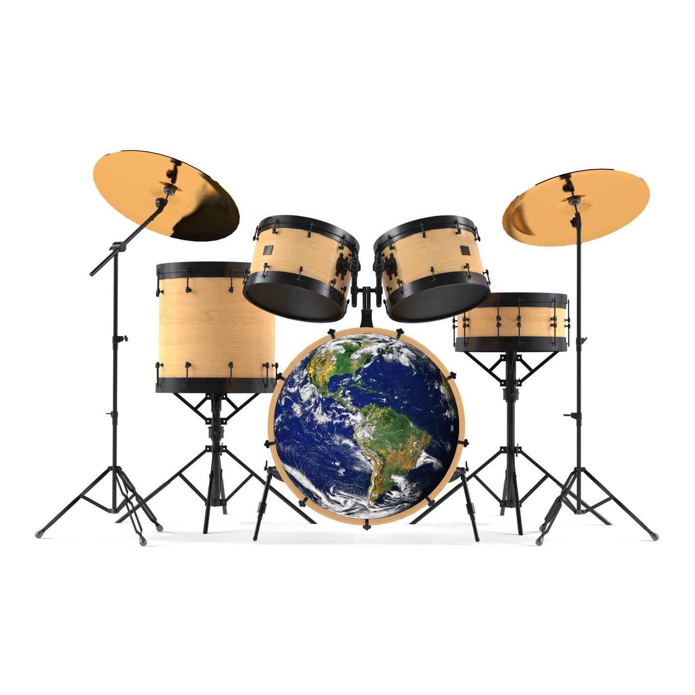 Bassdrumfell-Aufkleber mit Planet Earth-Design - DER BANDMARKT