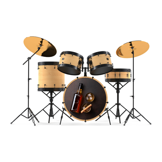 Bassdrumfell-Aufkleber mit Whiskey-Design - DER BANDMARKT