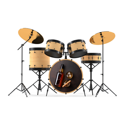 Bassdrumfell-Aufkleber mit Whiskey-Design - DER BANDMARKT