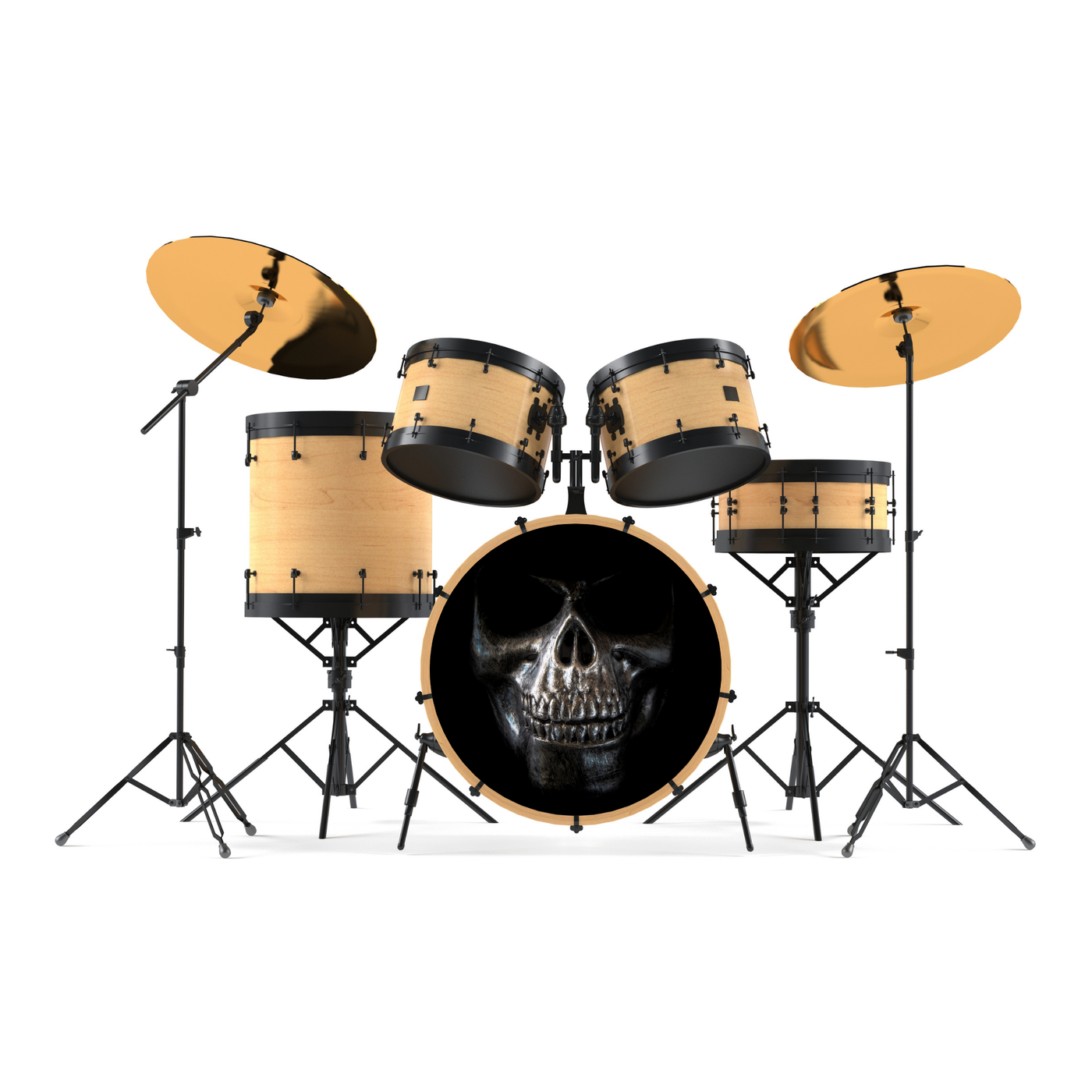Bassdrumfell-Aufkleber mit Skull-Design - DER BANDMARKT