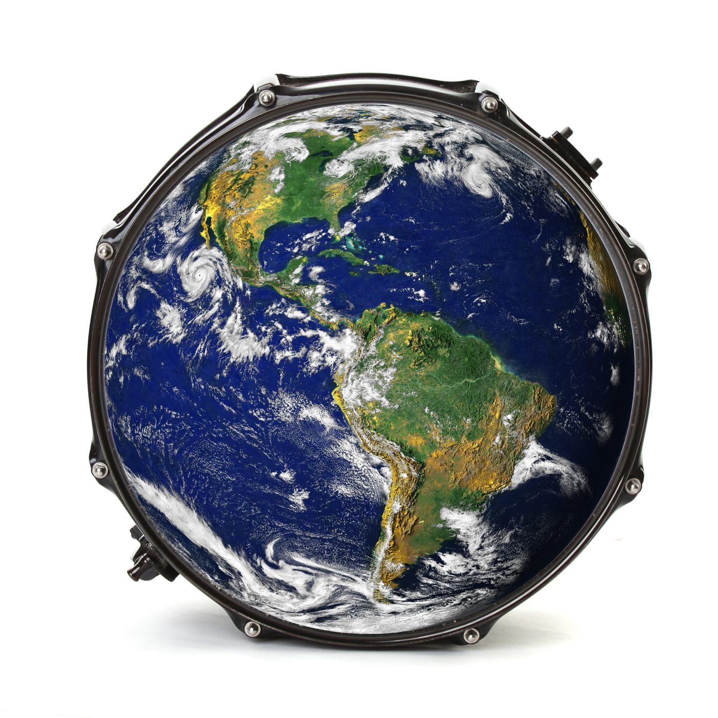 Bassdrumfell-Aufkleber mit Planet Earth-Design - DER BANDMARKT