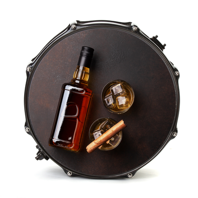 Bassdrumfell-Aufkleber mit Whiskey-Design - DER BANDMARKT