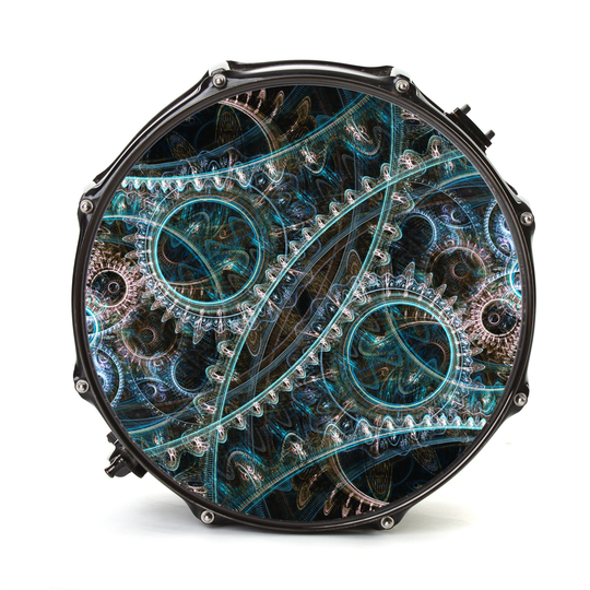 Bassdrumfell-Aufkleber mit Steampunk-Design (2er-Set) - DER BANDMARKT