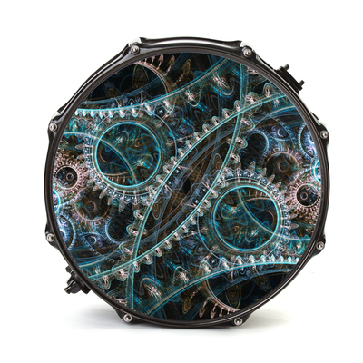 Bassdrumfell-Aufkleber mit Steampunk-Design (2er-Set) - DER BANDMARKT