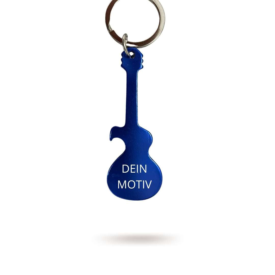 Schlüsselanhänger "E-Gitarre" mit Wunsch-Gravur - DER BANDMARKT