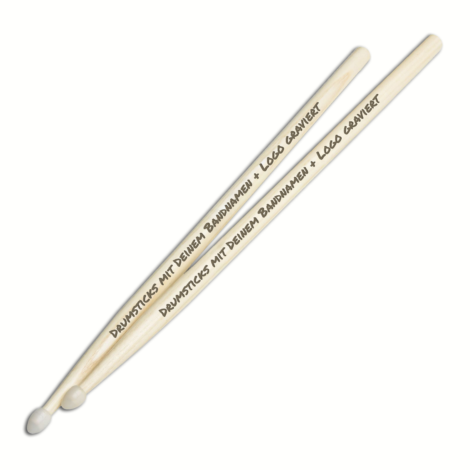 Drumsticks - Hickory mit Laser-Gravur (Nylon Tip) - DER BANDMARKT
