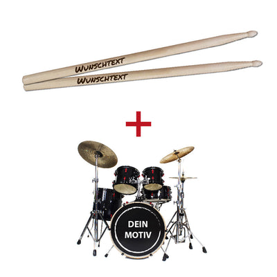 Geschenk-Set "Drummer Standard" mit bedruckten Drumsticks - DER BANDMARKT