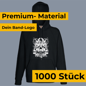 Premium Band-Hoodies - einfarbiger Druck (1.000 Stück) - DER BANDMARKT