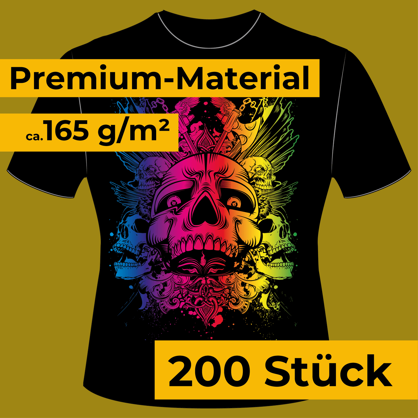 Premium Bandshirts - einfarbiger Druck (200 Stück) - DER BANDMARKT