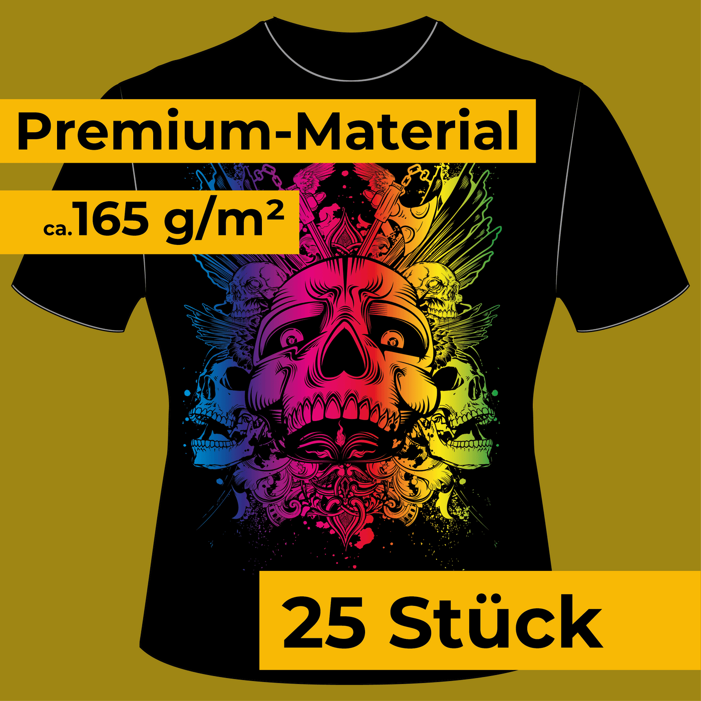 Premium Bandshirts - einfarbiger Druck (25 Stück) - DER BANDMARKT