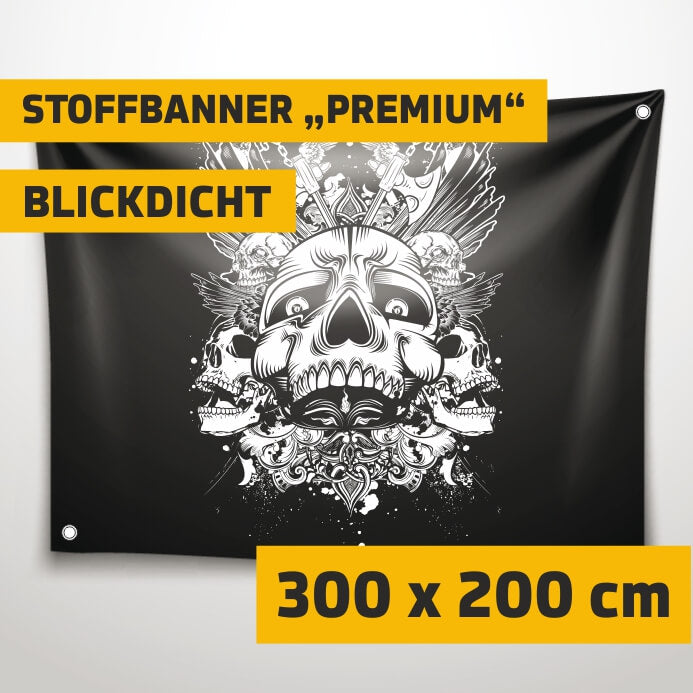 Stoffbanner "Premium - blickdicht - 300 x 200 cm - DER BANDMARKT