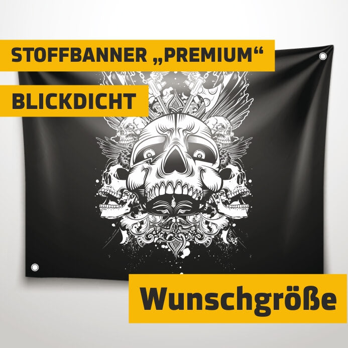 Stoffbanner "Premium" - blickdicht - Wunschgröße - DER BANDMARKT